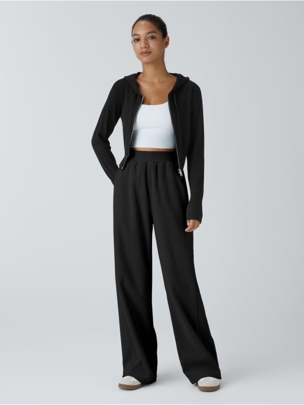 Halara High Waisted Pocket Straight Leg Mop Corduroy Casual Pants Med Tall